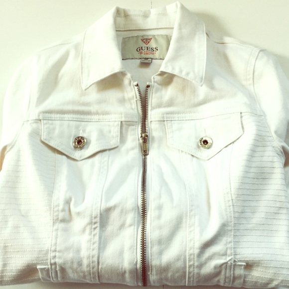guess white jean jacket